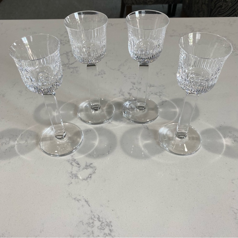 Vintage Set of 4 “Chalice” Cordial Glasses By Atlantis Crystal